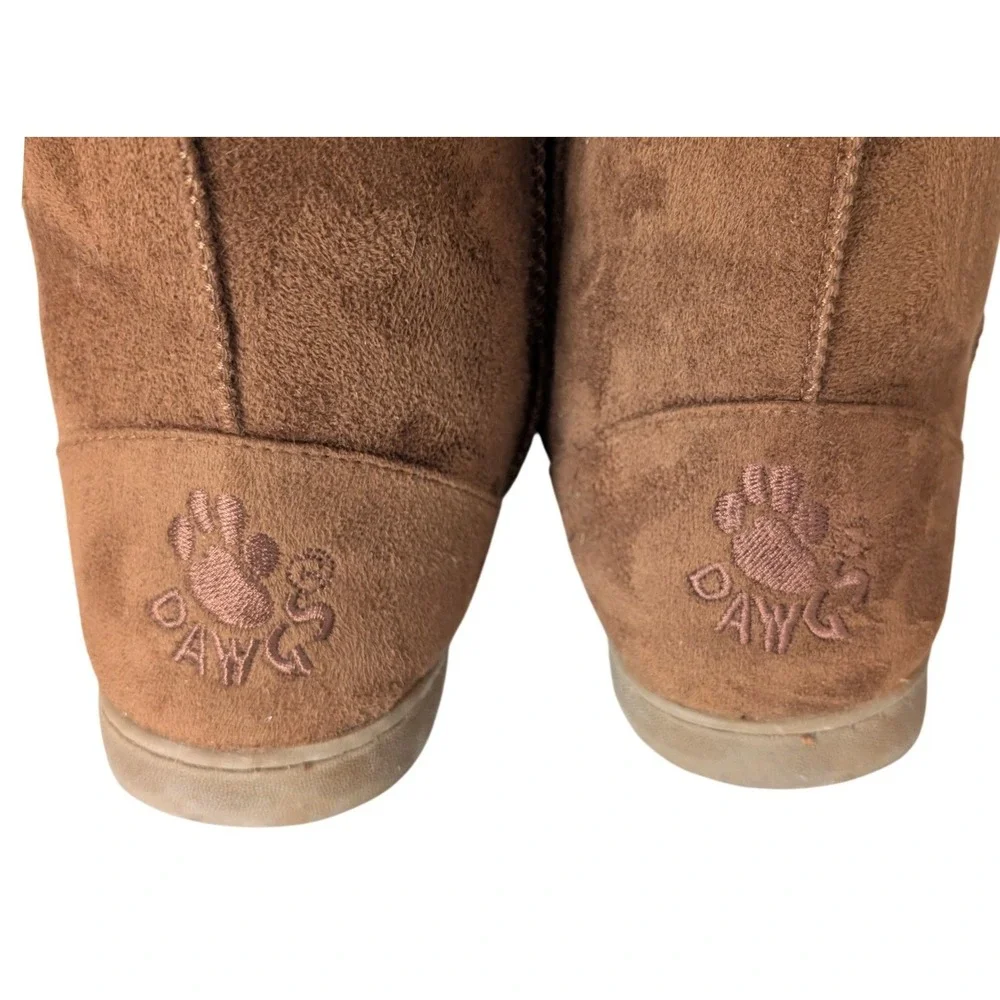 Cozy Faux Suede‎ Sherpa Lined Mid Calf Boots Women 9 Brown Comfort Cabincore